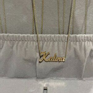 Baby Gold Solid 14k Yellow Gold Name Necklace - Kalina